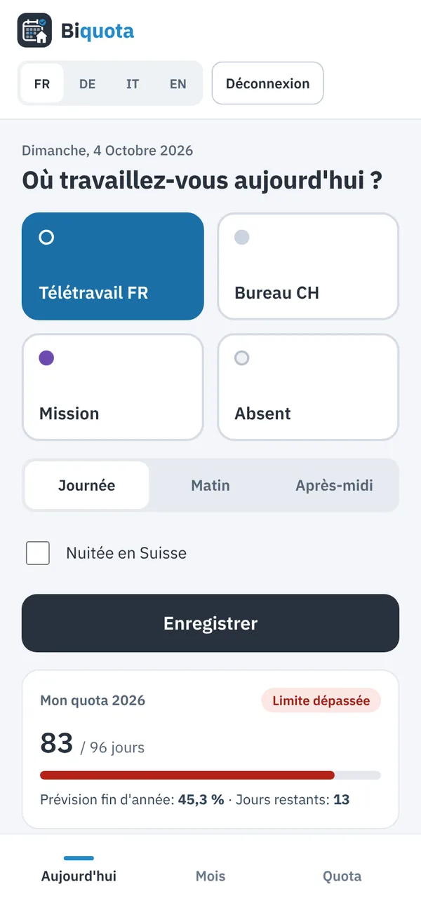 Le collaborateur saisit